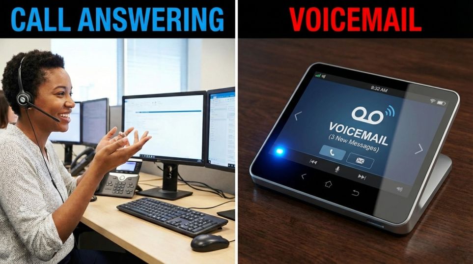 call answering vs voicemail comparison table for Australian businesses
