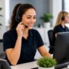 professional phone answering services for medical clinics handling patient calls in a modern office environment